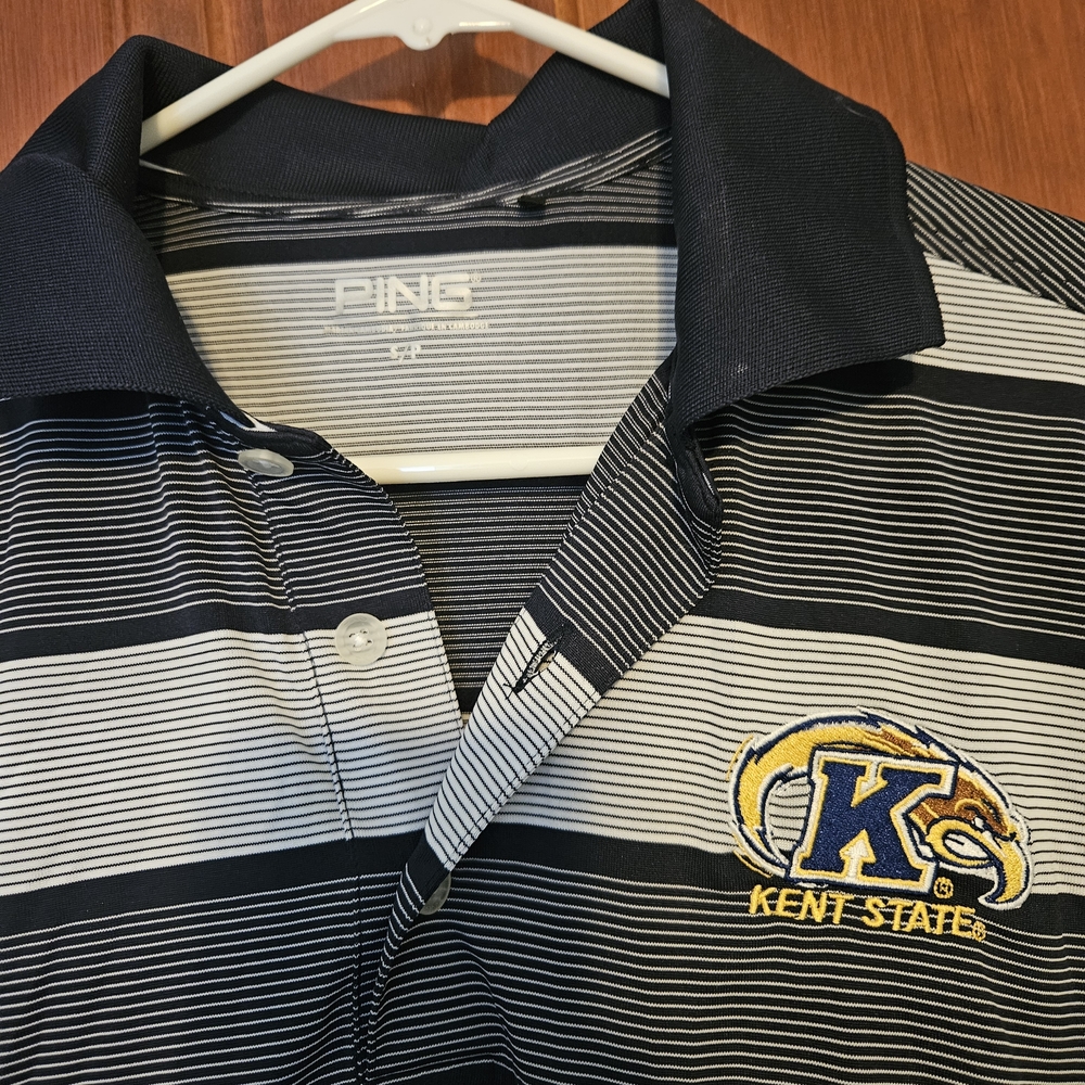 PING Kent State Striped Polo Golf Shirt